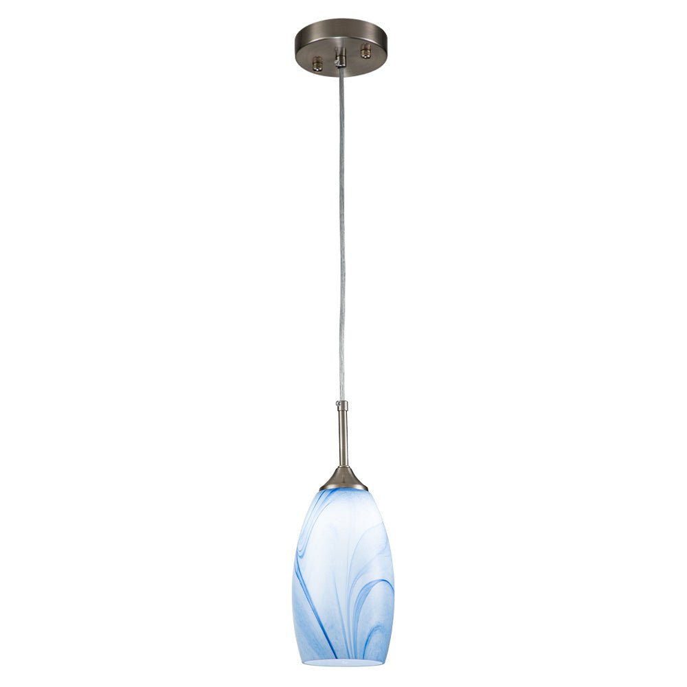 Modern 1-Light Glass Mica Kitchen Pendant Light