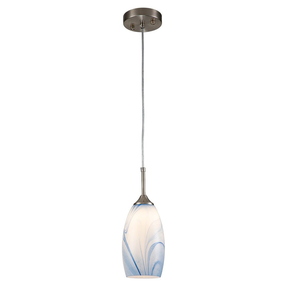 Modern 1-Light Glass Mica Kitchen Pendant Light