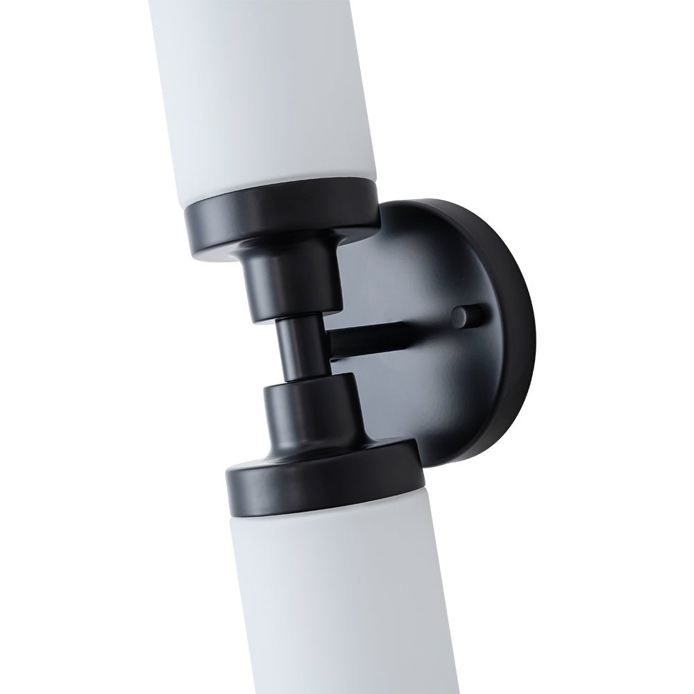 Modern 2-Light Opal Glass Cylinder Vanity Wall Lamp