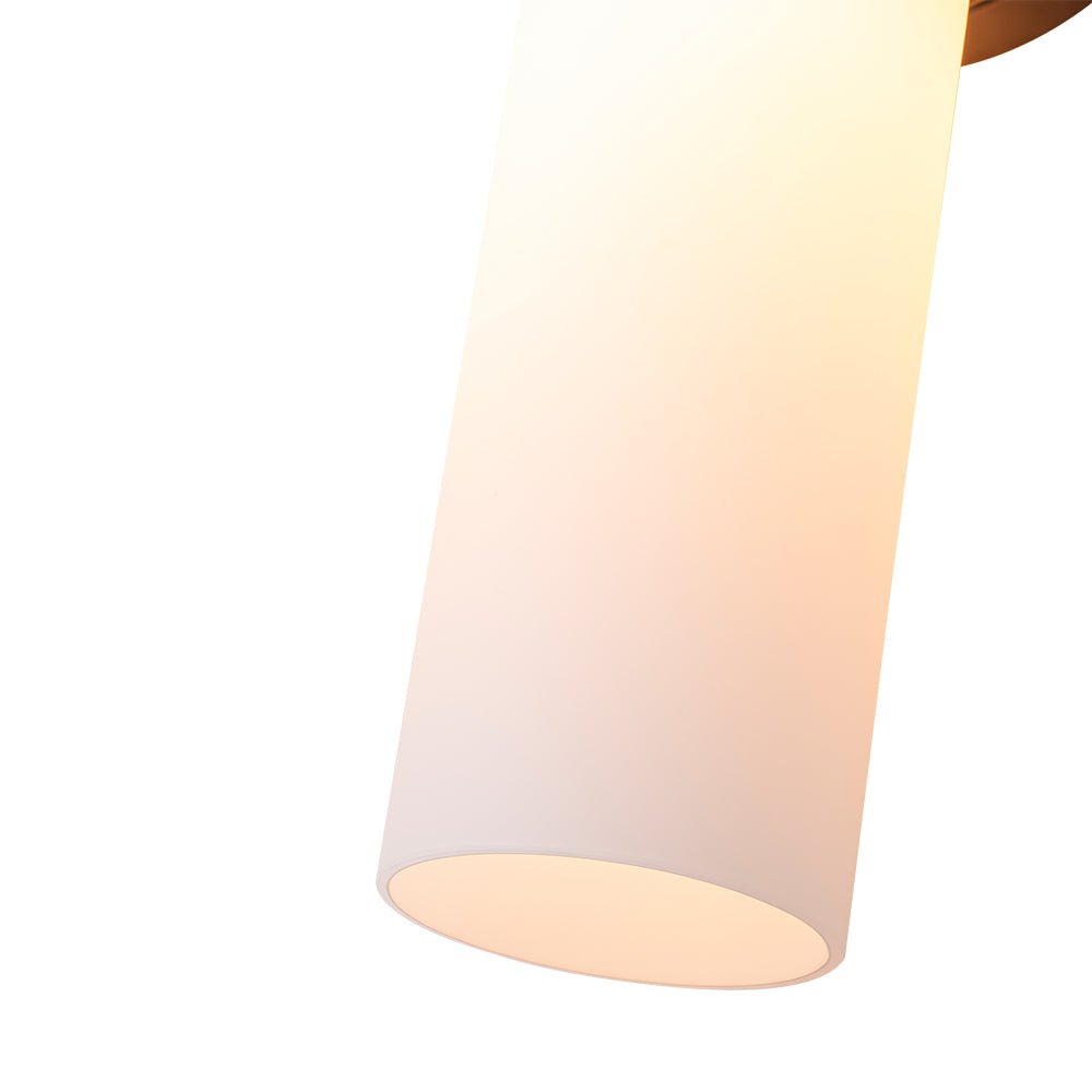 Modern 2-Light Opal Glass Cylinder Vanity Wall Lamp