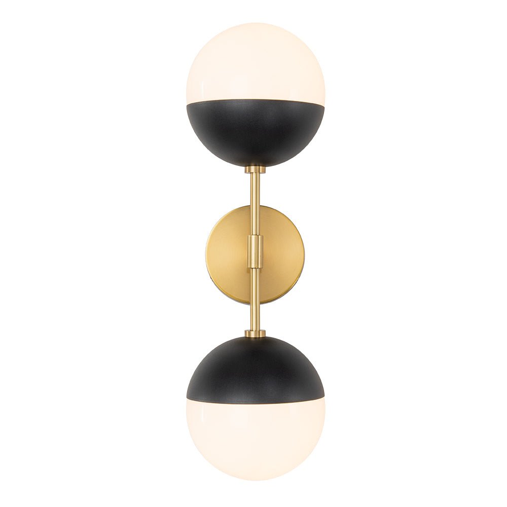 Modern 2-Light Opal Glass Globe Wall Sconce