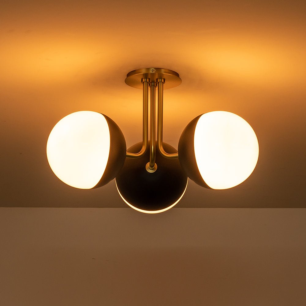 Modern 3-Light Milky Glass Globe Ceiling Light