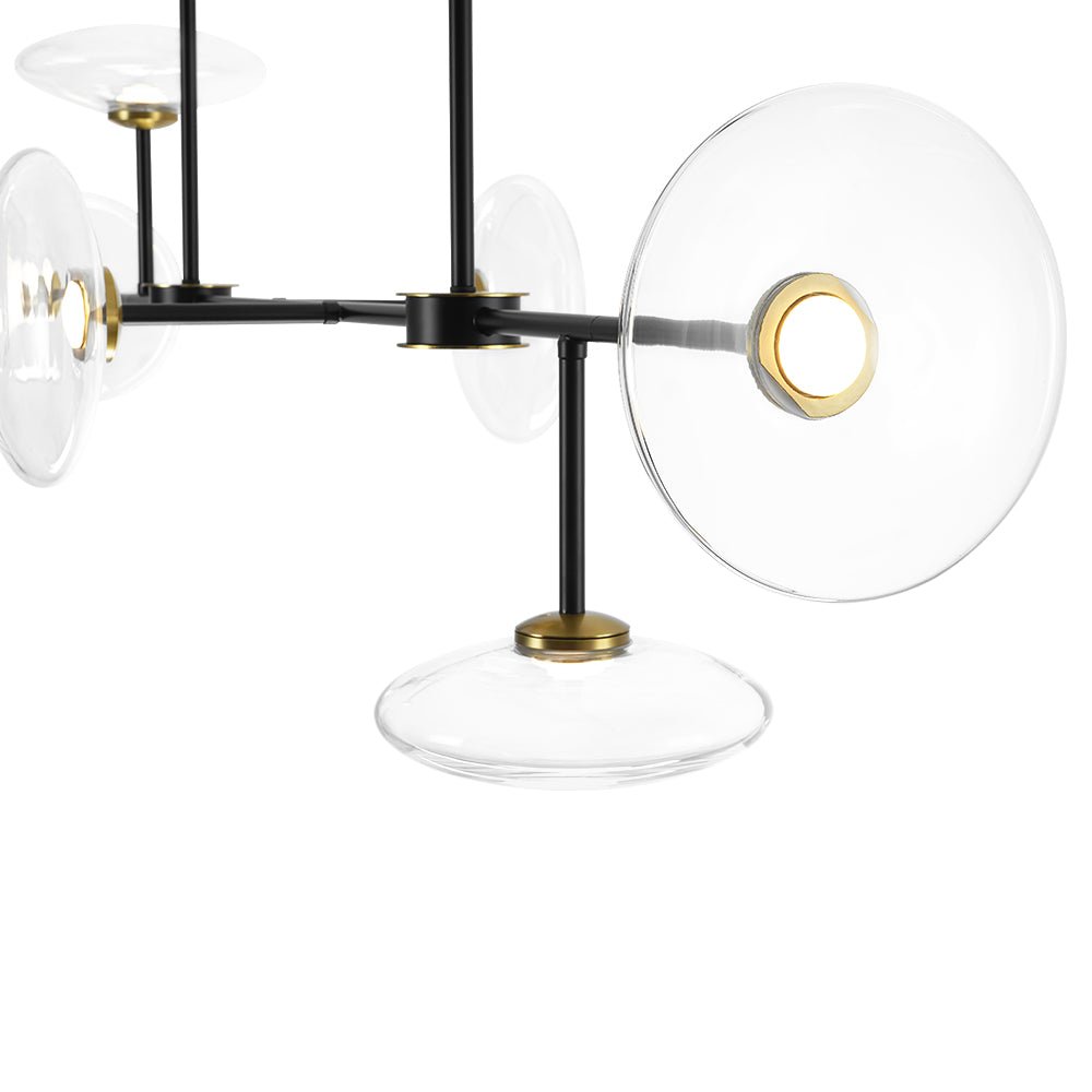 Modern 6-light Clear Glass Dimmable LED Linear Island Chandelier