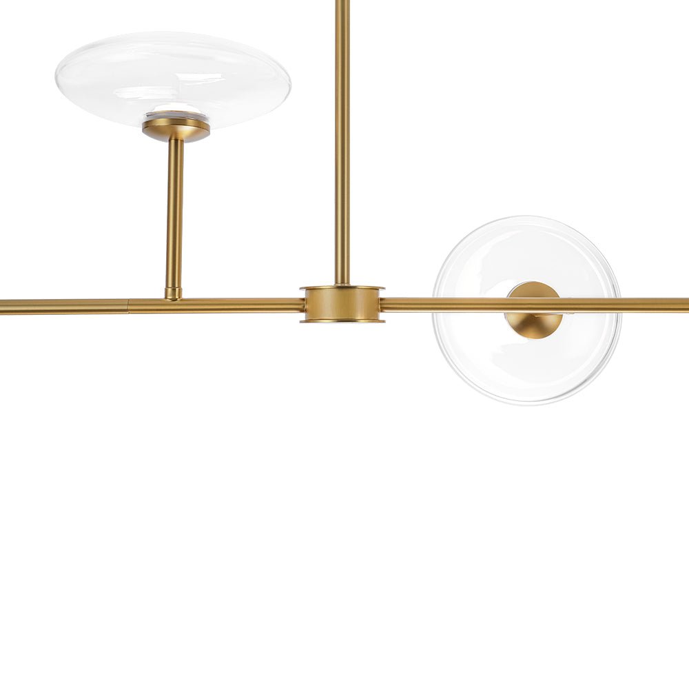Modern 6-light Clear Glass Dimmable LED Linear Island Chandelier