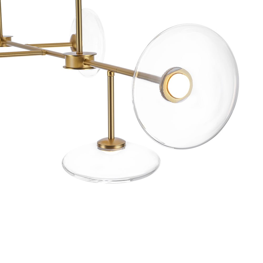 Modern 6-light Clear Glass Dimmable LED Linear Island Chandelier