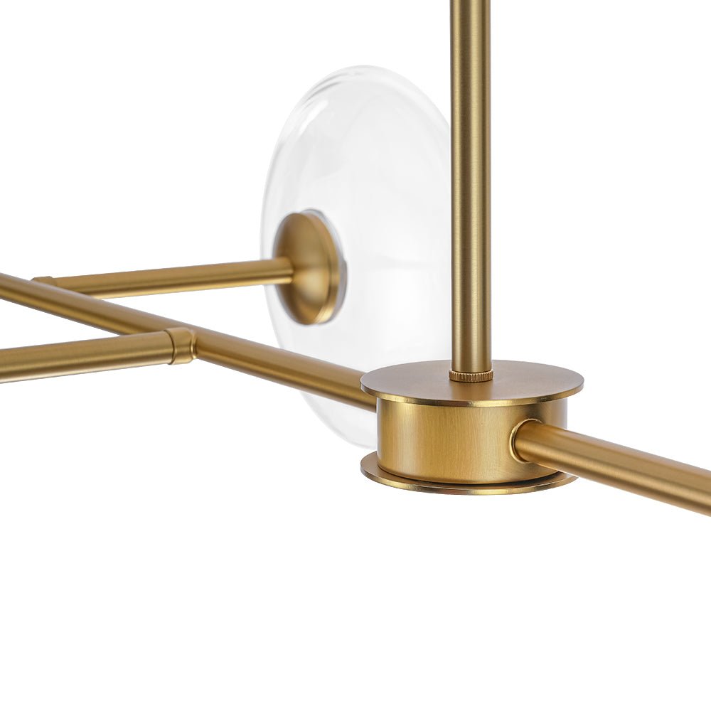 Modern 6-light Clear Glass Dimmable LED Linear Island Chandelier