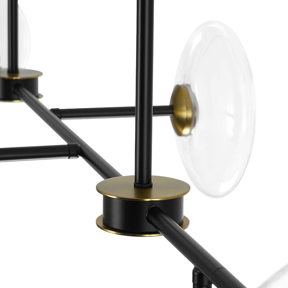 Modern 6-light Clear Glass Dimmable LED Linear Island Chandelier