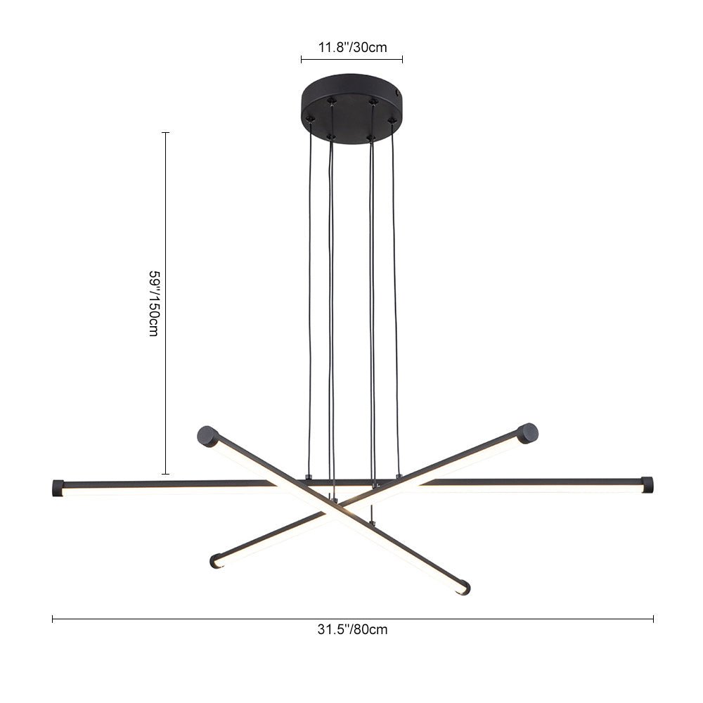 (OpenBox) Modern Dimmable 3-Light Tube LED Pendant Chandelier