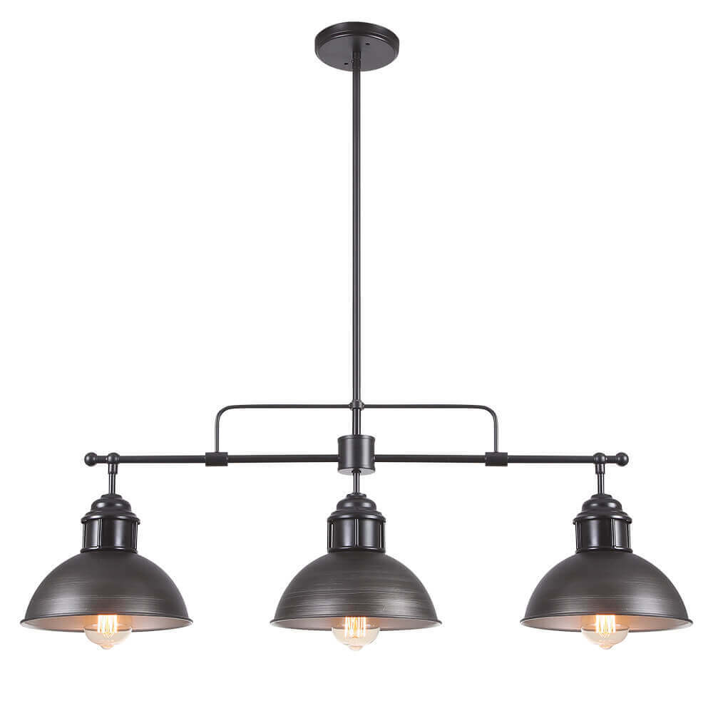 (OpenBox) Modern Farmhouse 3-light Island Pot Lid Dome Pendant