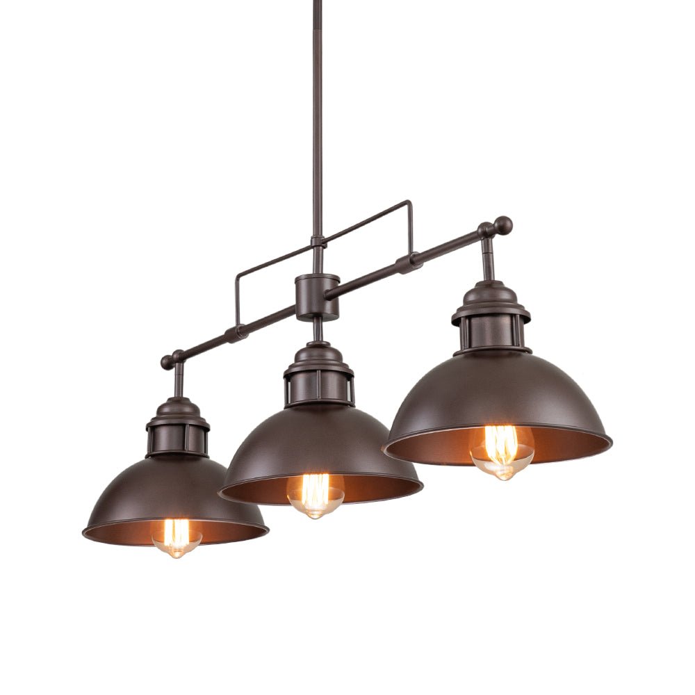 (OpenBox) Modern Farmhouse 3-light Island Pot Lid Dome Pendant