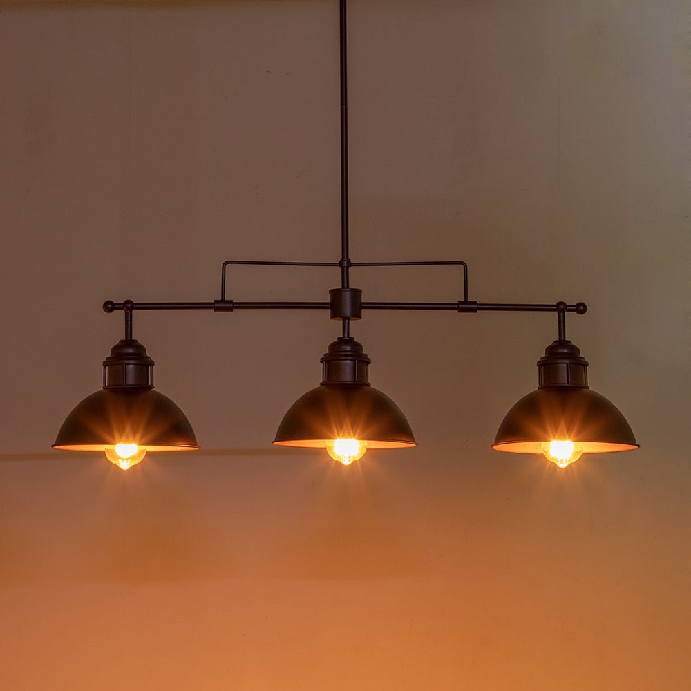 (OpenBox) Modern Farmhouse 3-light Island Pot Lid Dome Pendant
