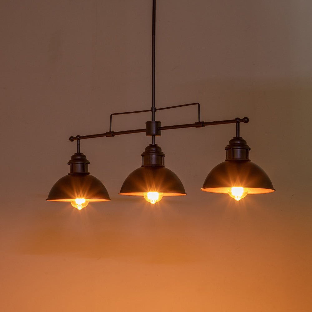 (OpenBox) Modern Farmhouse 3-light Island Pot Lid Dome Pendant