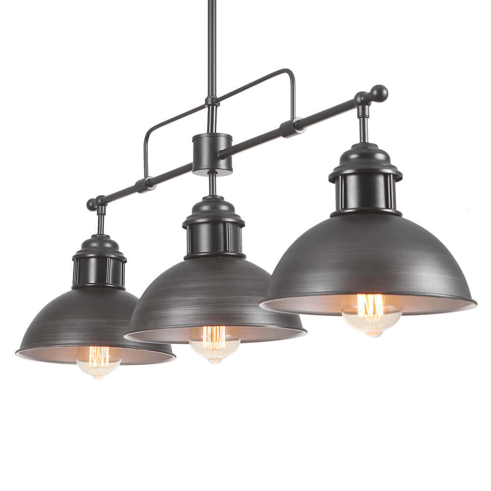 (OpenBox) Modern Farmhouse 3-light Island Pot Lid Dome Pendant