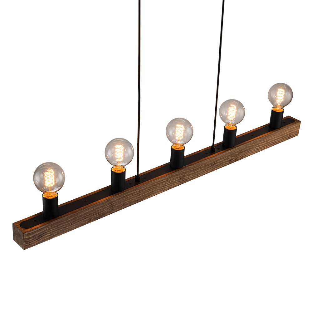 (OpenBox) Modern Farmhouse Pine Wooden Linear Island Chandelier