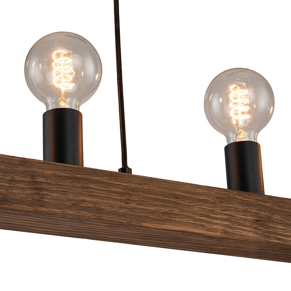 (OpenBox) Modern Farmhouse Pine Wooden Linear Island Chandelier