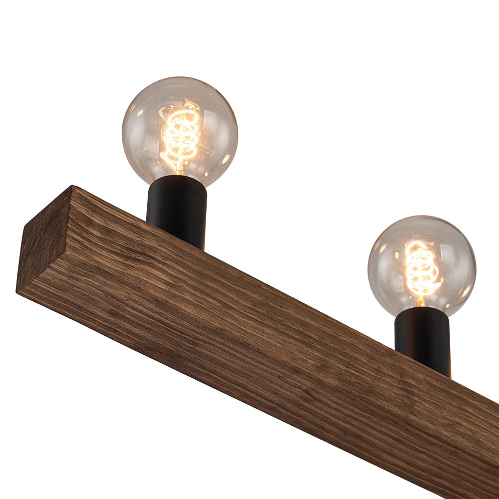(OpenBox) Modern Farmhouse Pine Wooden Linear Island Chandelier