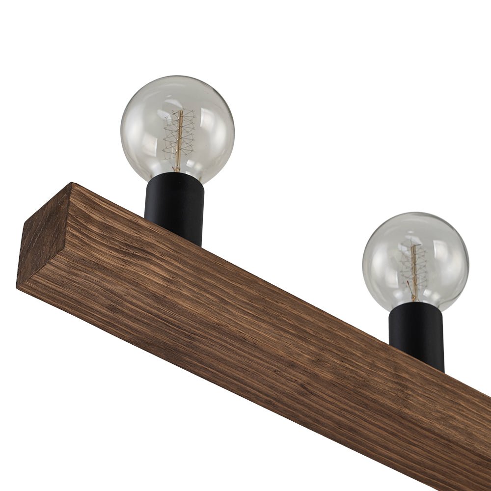 (OpenBox) Modern Farmhouse Pine Wooden Linear Island Chandelier