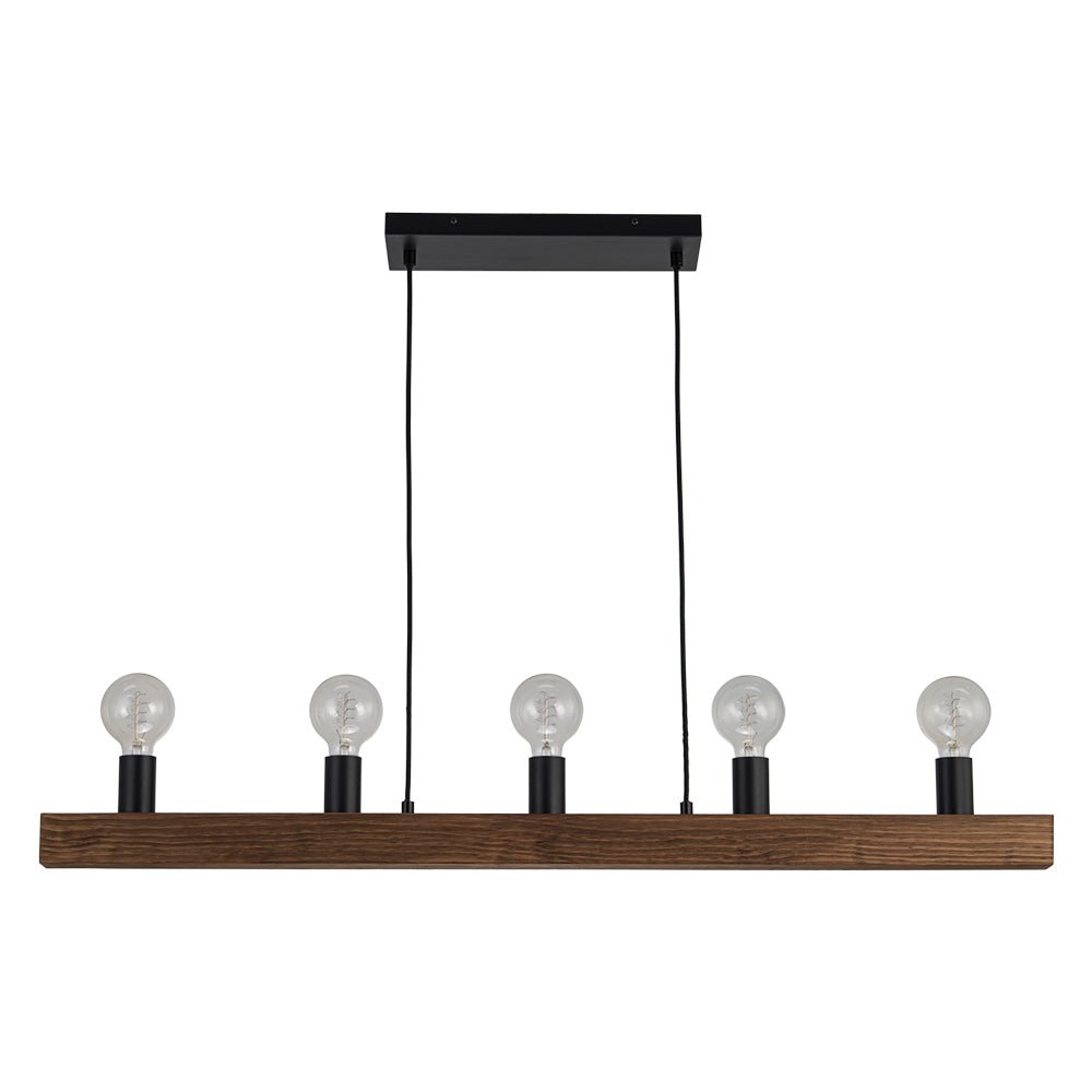 (OpenBox) Modern Farmhouse Pine Wooden Linear Island Chandelier