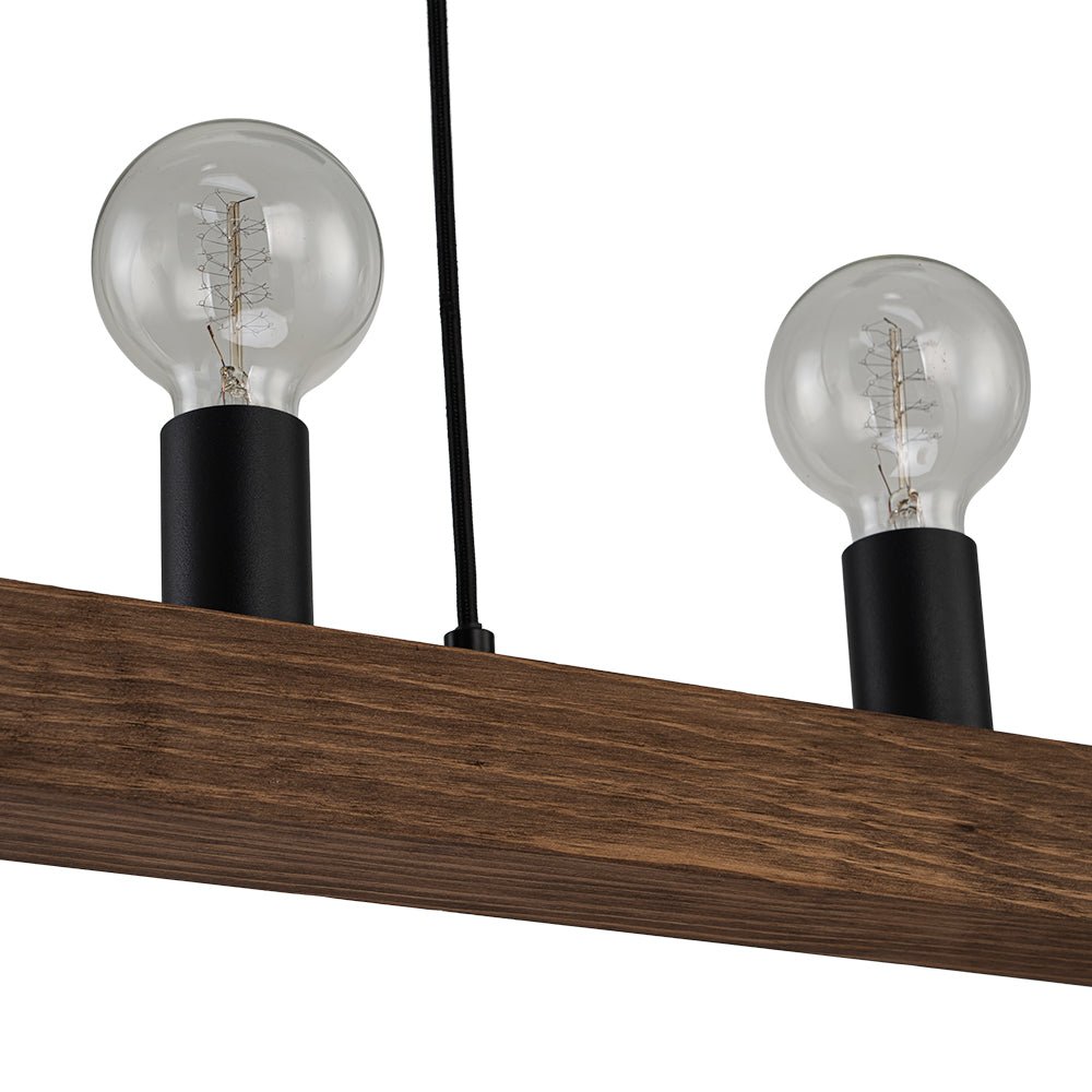 (OpenBox) Modern Farmhouse Pine Wooden Linear Island Chandelier
