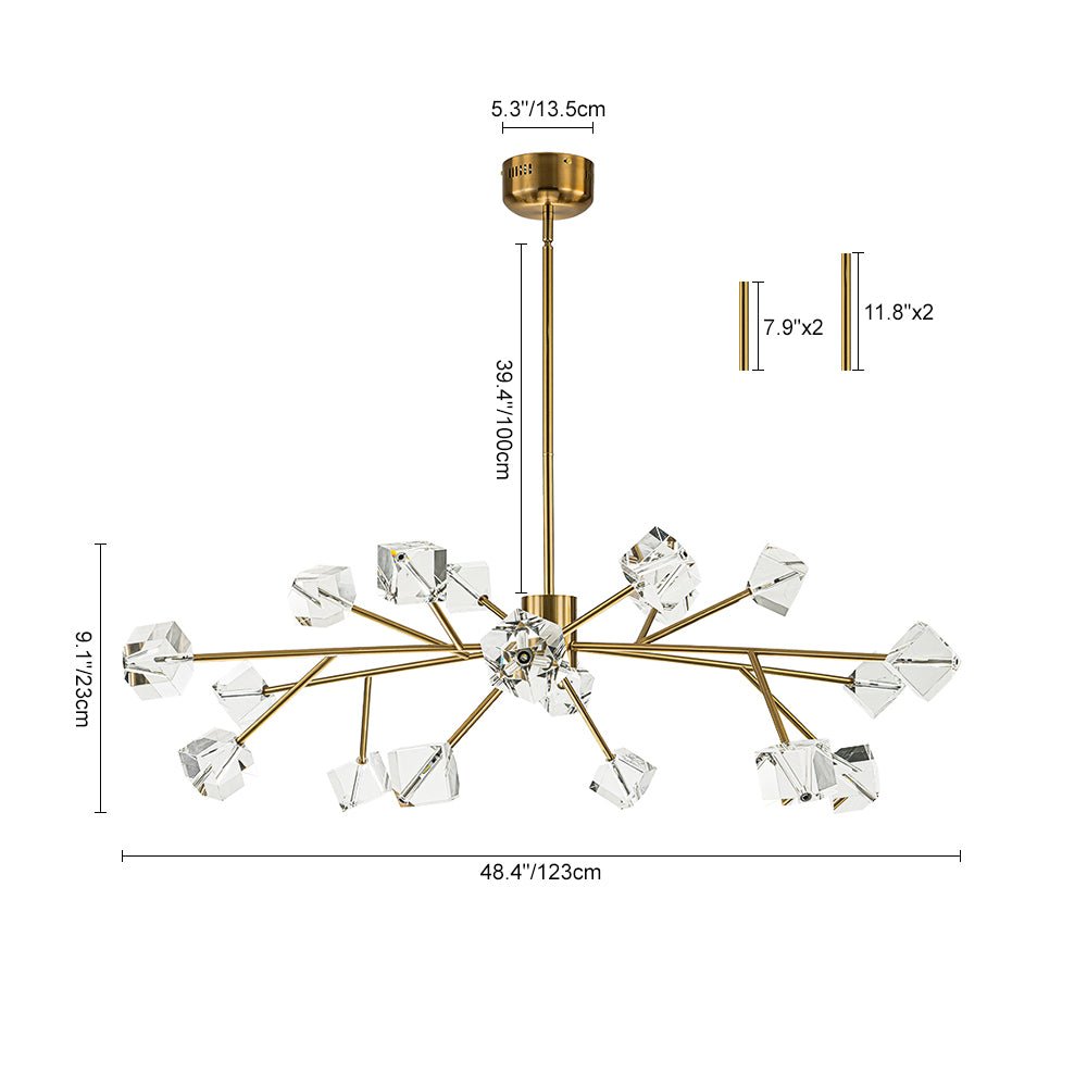 (OpenBox) Modern Mid-century Glam Branch Crystal Sputnik Chandelier