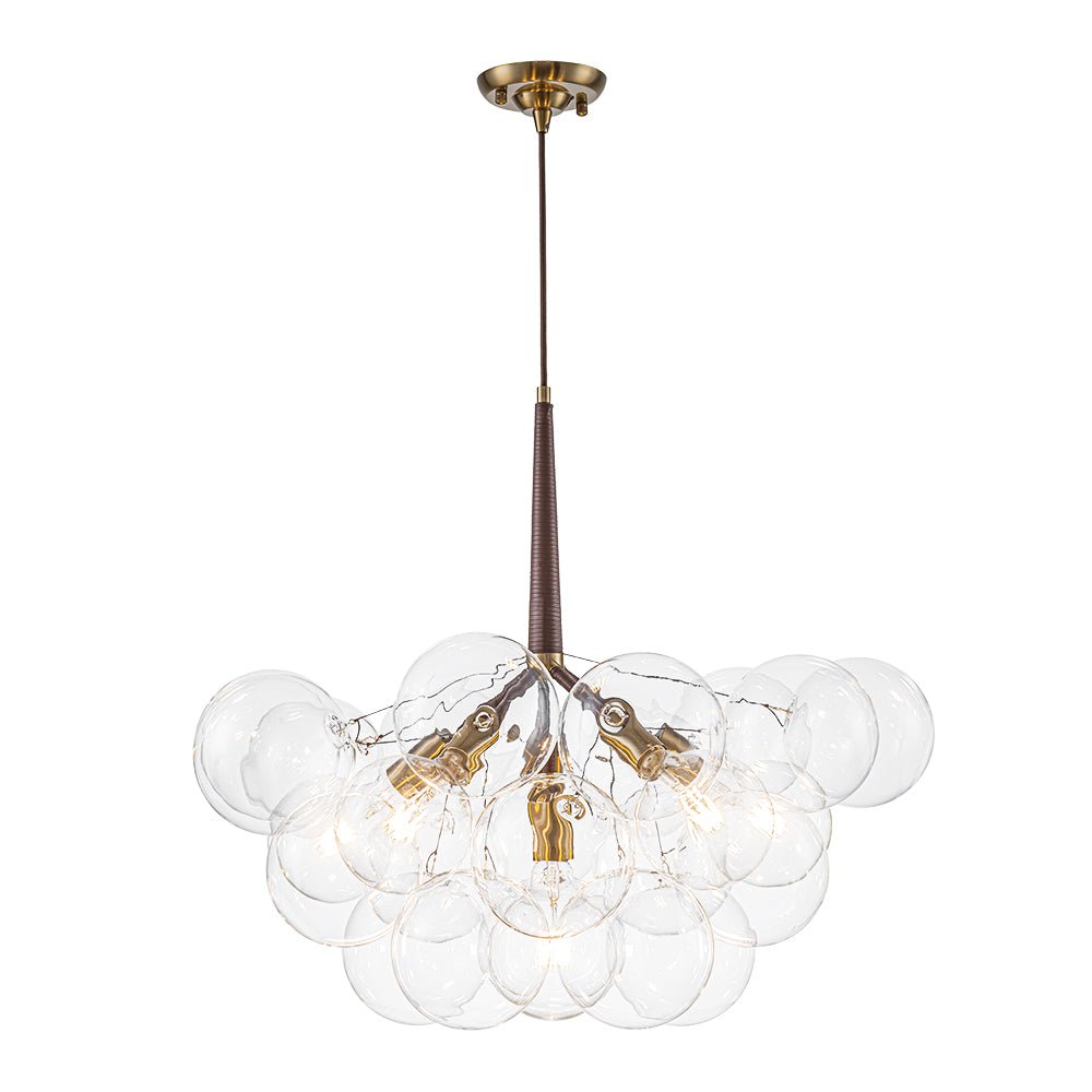 Mocha Mousse Clear Glass Globe Cluster Bubble Chandelier
