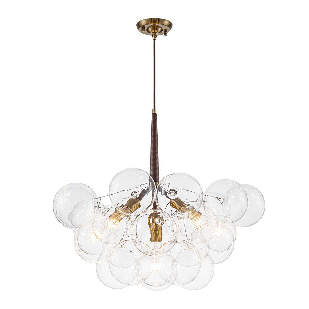 Mocha Mousse Clear Glass Globe Cluster Bubble Chandelier