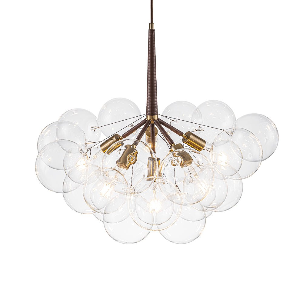 Mocha Mousse Clear Glass Globe Cluster Bubble Chandelier