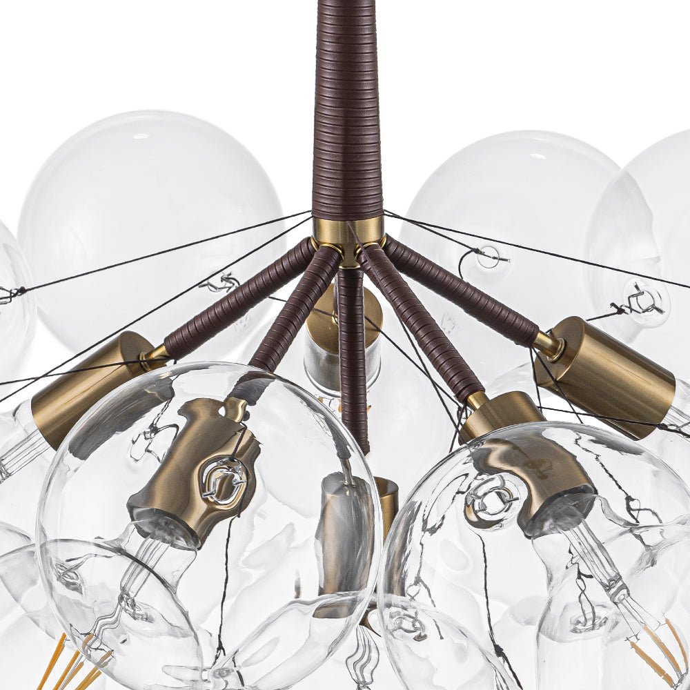 Mocha Mousse Clear Glass Globe Cluster Bubble Chandelier