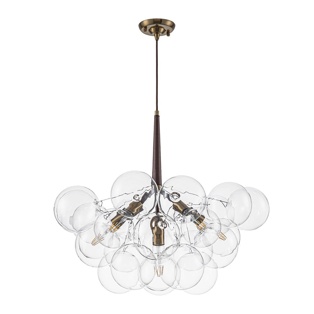 Mocha Mousse Clear Glass Globe Cluster Bubble Chandelier