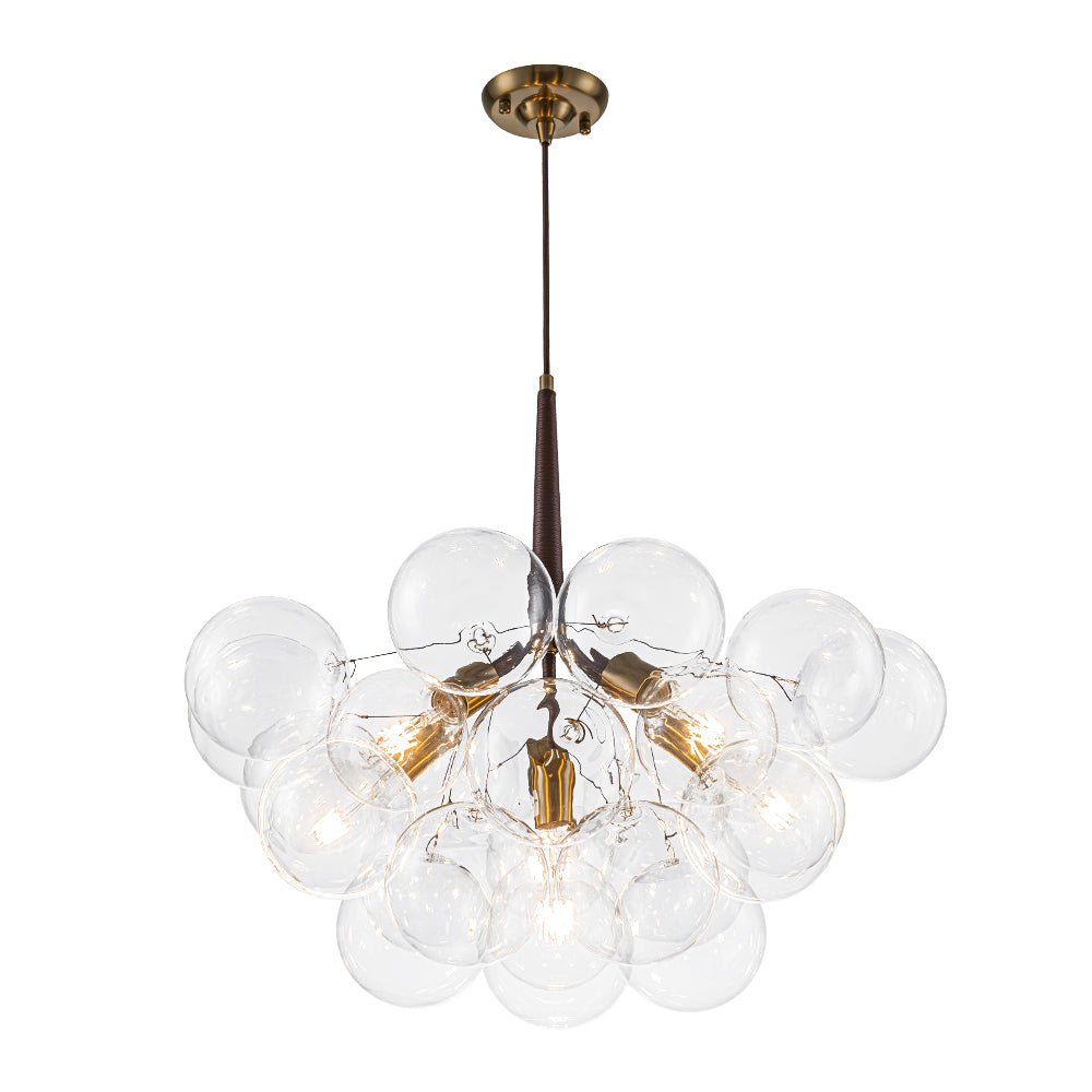 Mocha Mousse Clear Glass Globe Cluster Bubble Chandelier