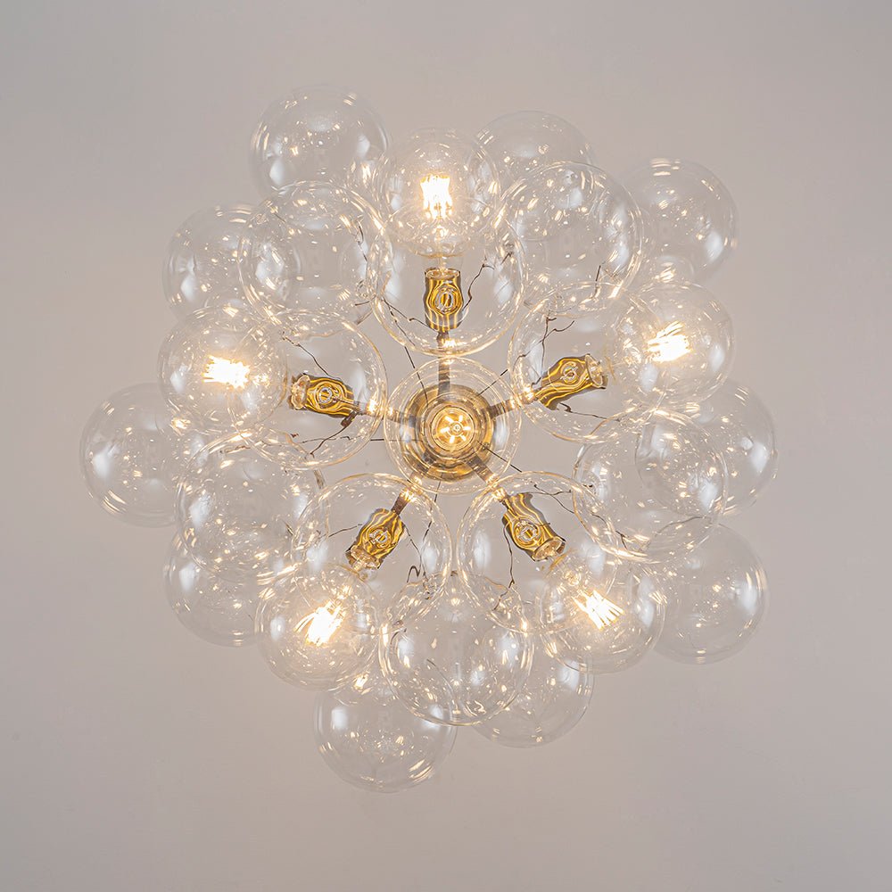 Mocha Mousse Clear Glass Globe Cluster Bubble Chandelier