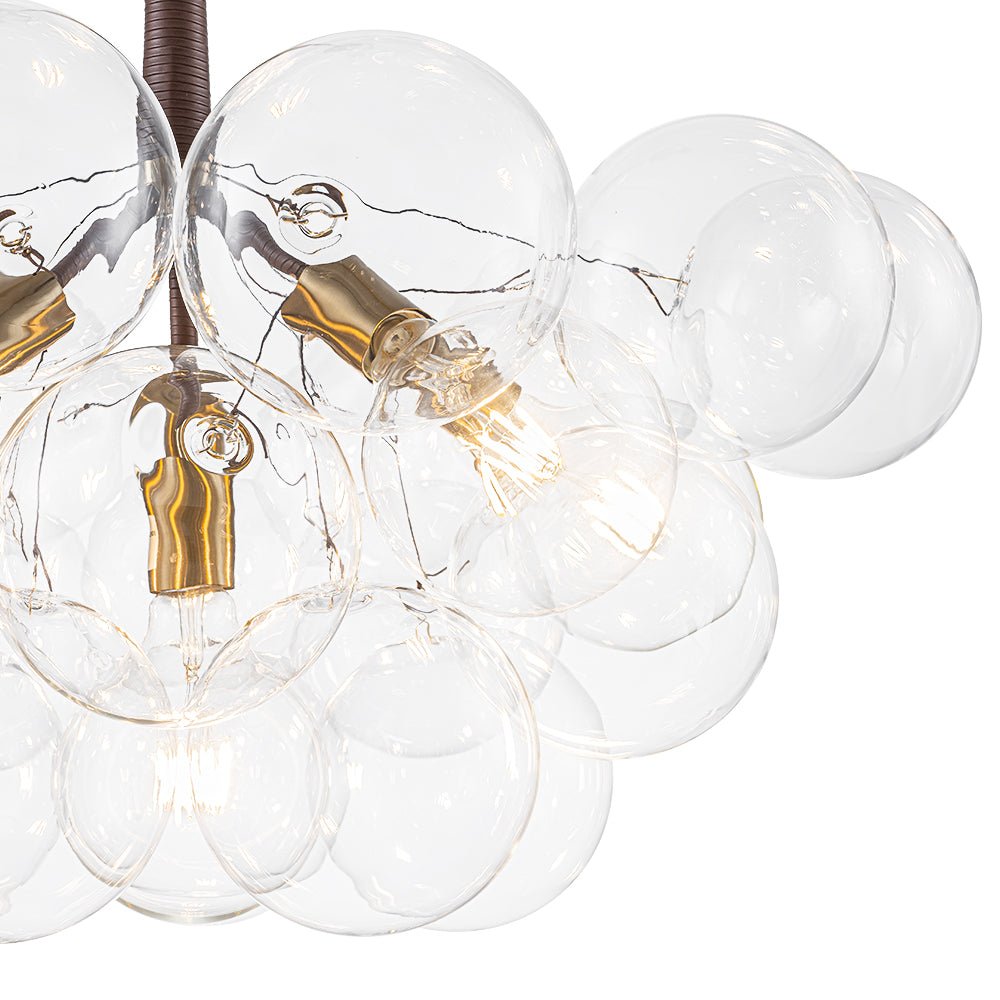 Mocha Mousse Clear Glass Globe Cluster Bubble Chandelier