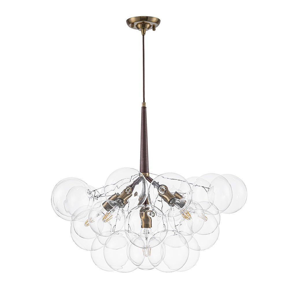 Mocha Mousse Clear Glass Globe Cluster Bubble Chandelier
