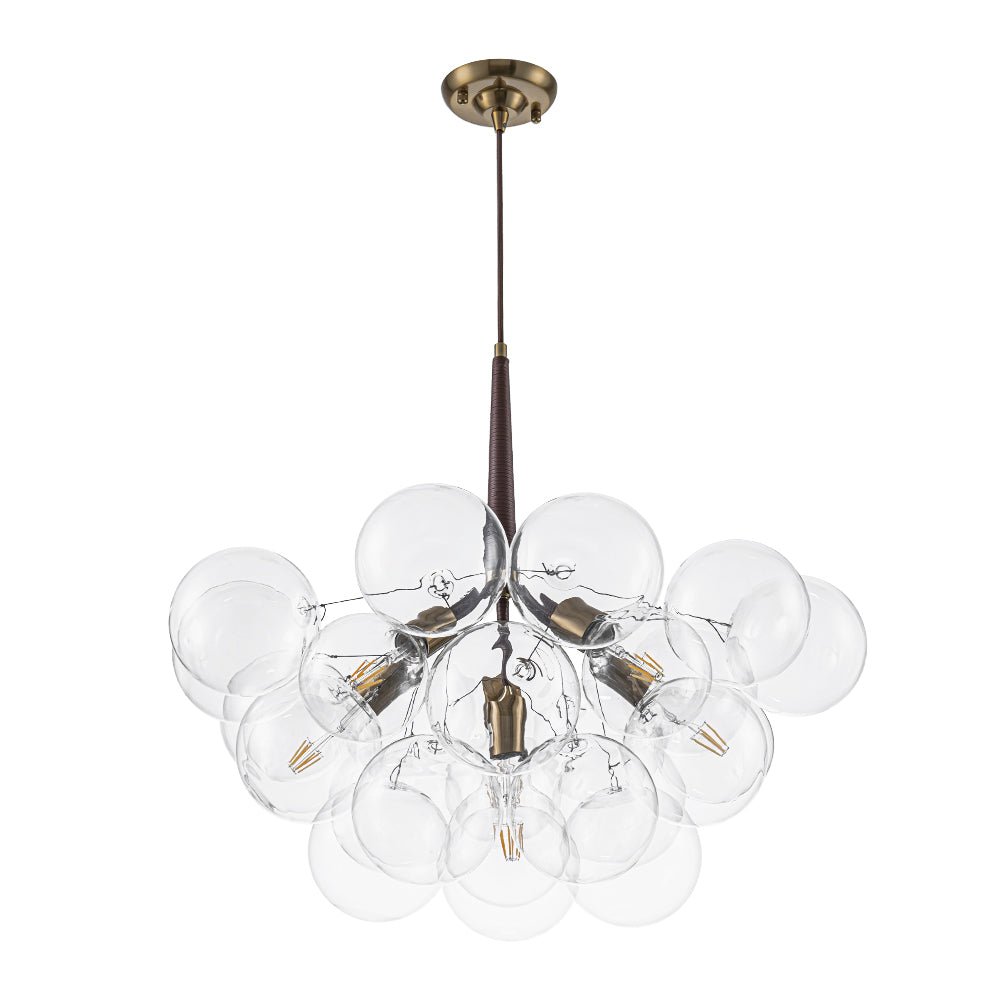 Mocha Mousse Clear Glass Globe Cluster Bubble Chandelier