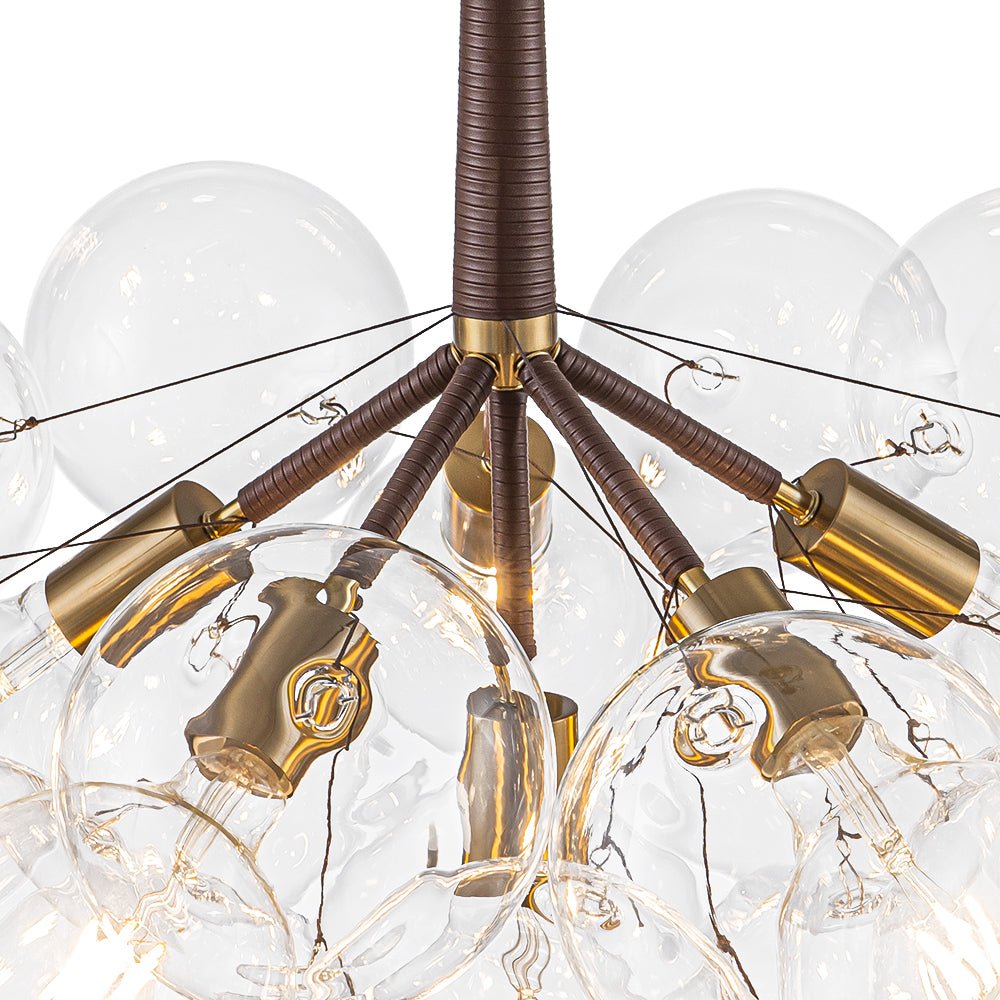 Mocha Mousse Clear Glass Globe Cluster Bubble Chandelier