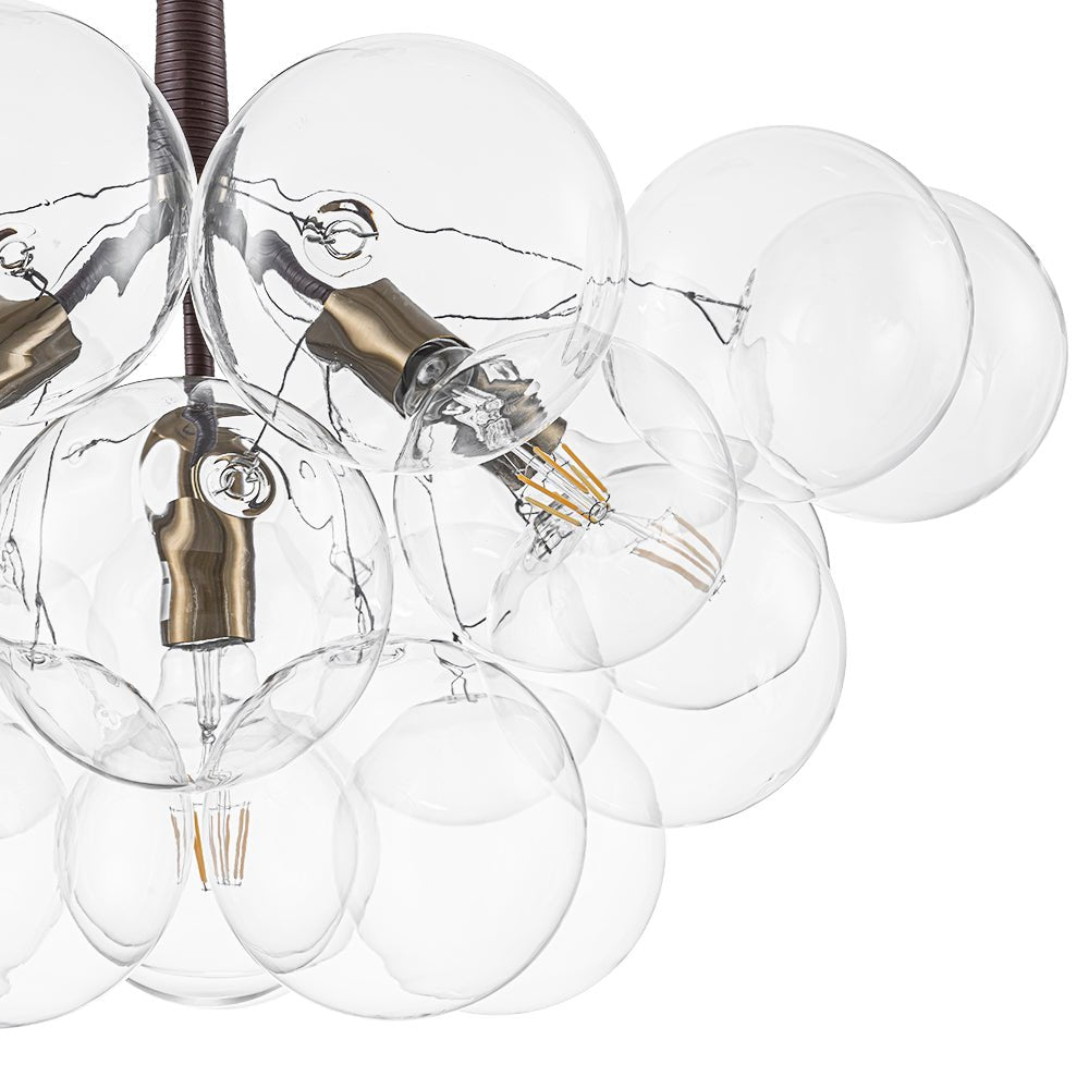 Mocha Mousse Clear Glass Globe Cluster Bubble Chandelier