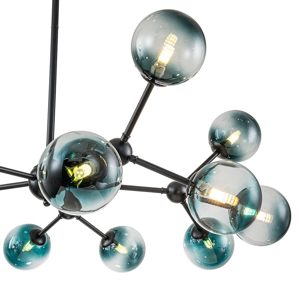 (OpenBox) 15-Light Blue Glass Globe Bubble Sputnik Branch Chandelier
