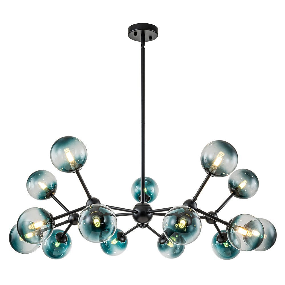 (OpenBox) 15-Light Blue Glass Globe Bubble Sputnik Branch Chandelier