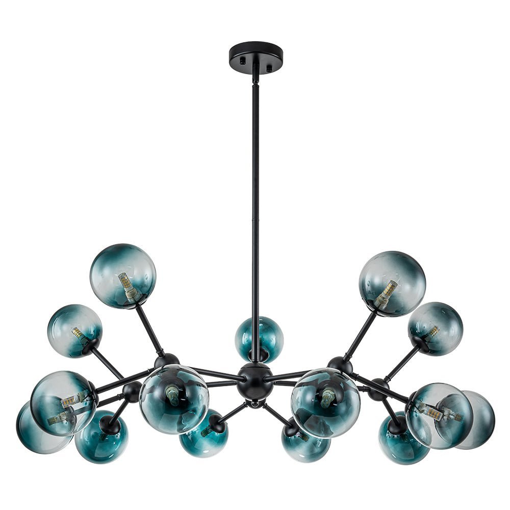 (OpenBox) 15-Light Blue Glass Globe Bubble Sputnik Branch Chandelier
