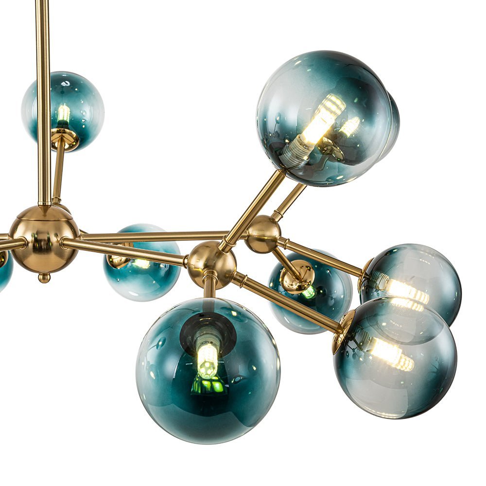 (OpenBox) 15-Light Blue Glass Globe Bubble Sputnik Branch Chandelier