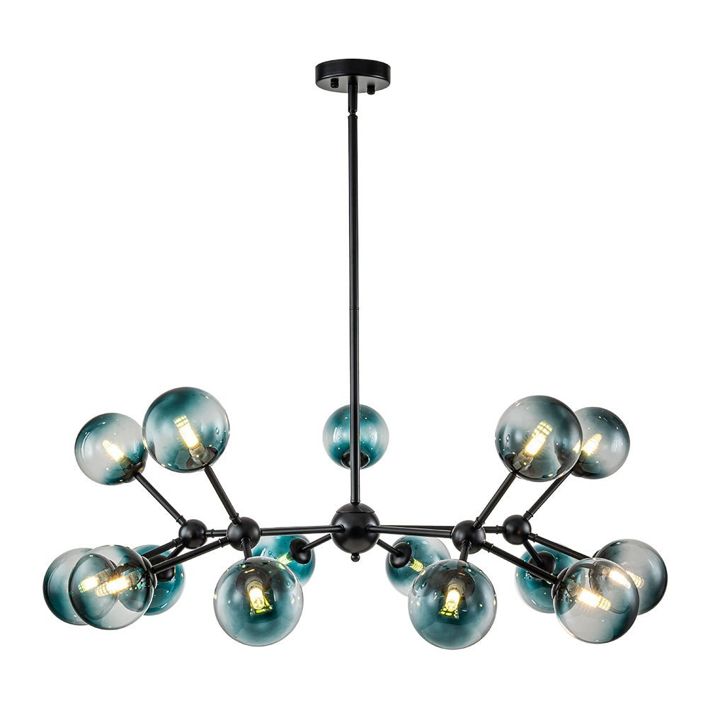 (OpenBox) 15-Light Blue Glass Globe Bubble Sputnik Branch Chandelier