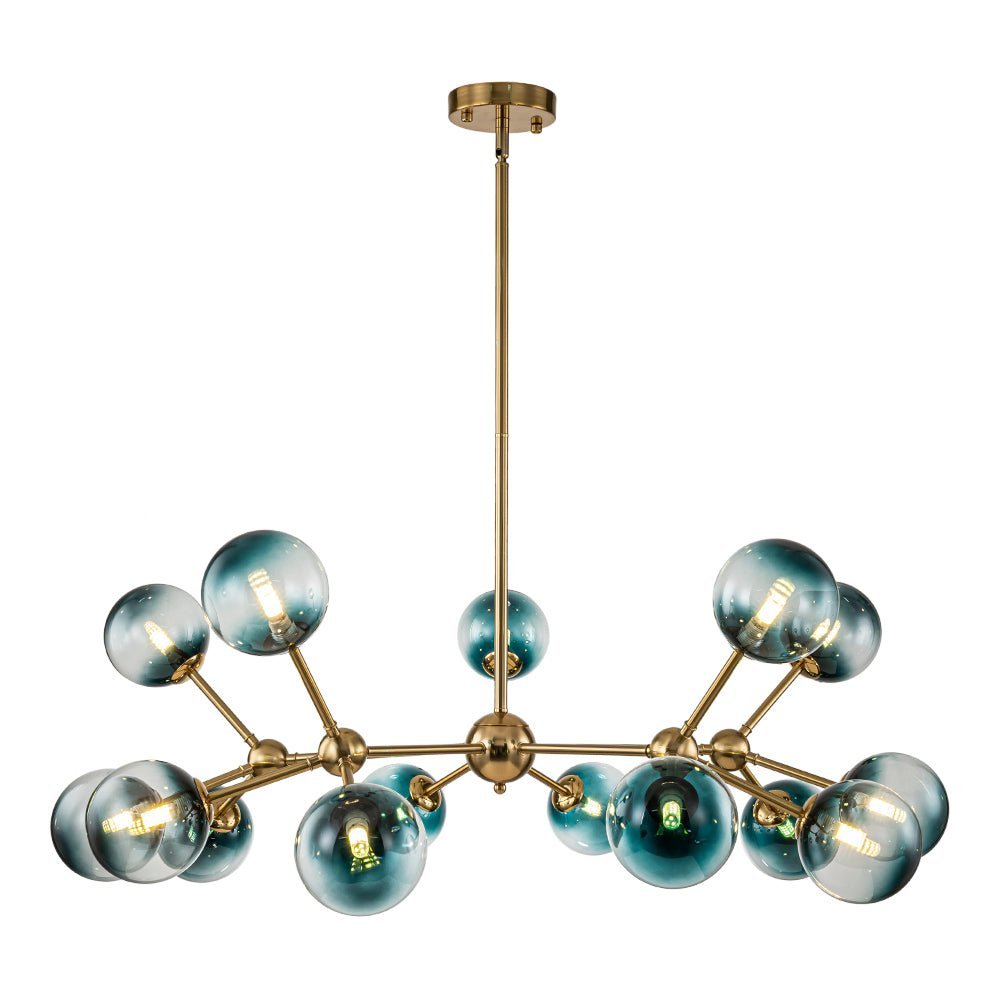 (OpenBox) 15-Light Blue Glass Globe Bubble Sputnik Branch Chandelier