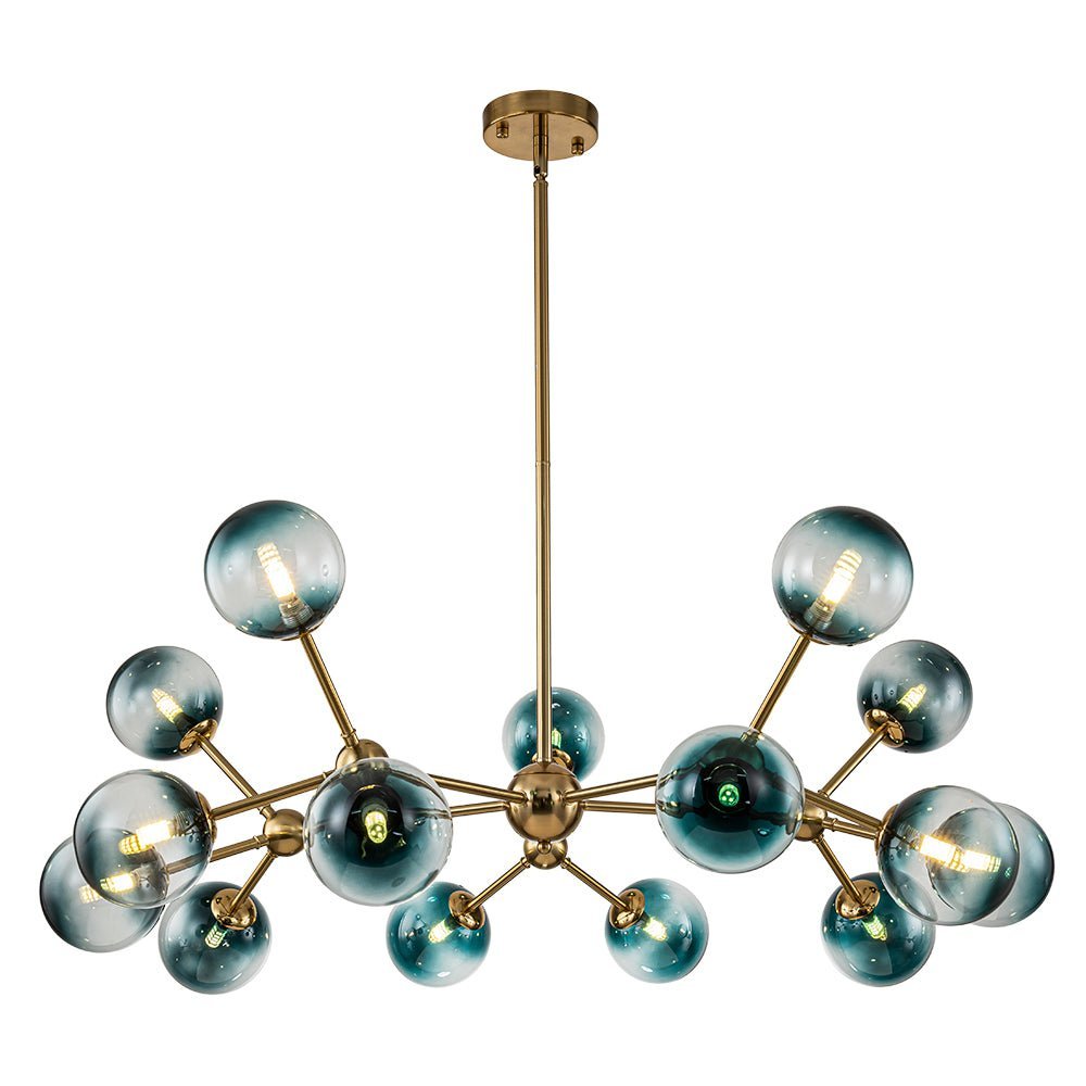 (OpenBox) 15-Light Blue Glass Globe Bubble Sputnik Branch Chandelier
