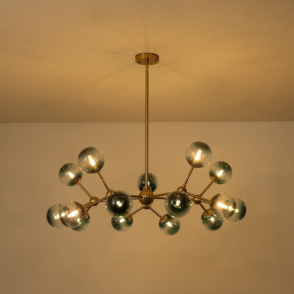 (OpenBox) 15-Light Blue Glass Globe Bubble Sputnik Branch Chandelier