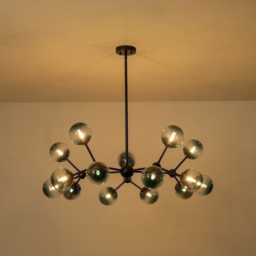 (OpenBox) 15-Light Blue Glass Globe Bubble Sputnik Branch Chandelier