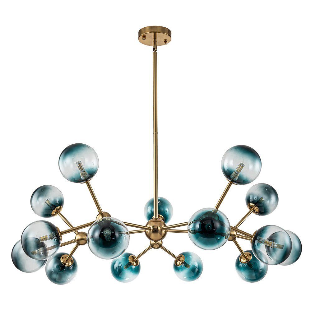 (OpenBox) 15-Light Blue Glass Globe Bubble Sputnik Branch Chandelier