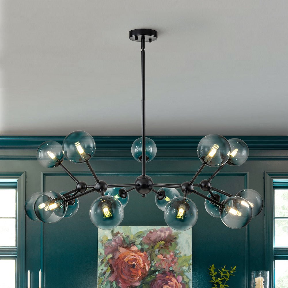 (OpenBox) 15-Light Blue Glass Globe Bubble Sputnik Branch Chandelier