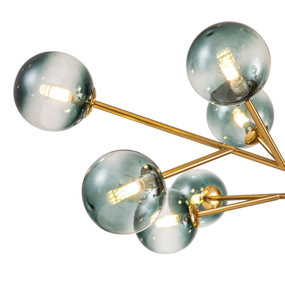 (OpenBox) 15-Light Branch Blue Glass Globe Bubble Chandelier