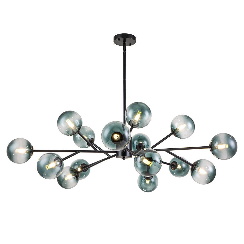 (OpenBox) 15-Light Branch Blue Glass Globe Bubble Chandelier