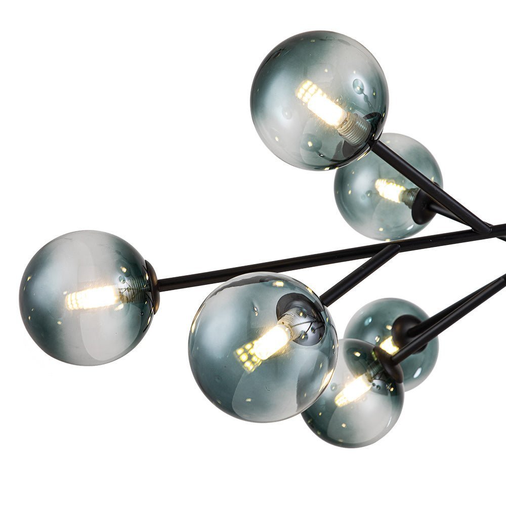 (OpenBox) 15-Light Branch Blue Glass Globe Bubble Chandelier